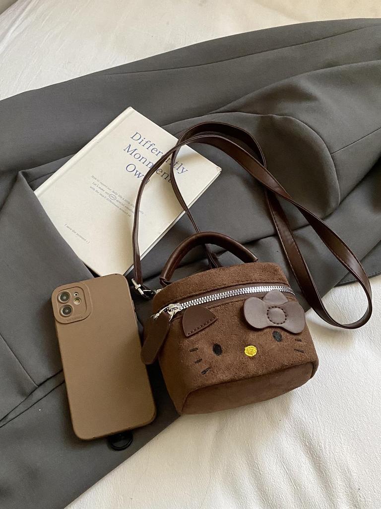 2025 Новая детская милая мини-сумка кроссбоди из кошачьей замши для помады