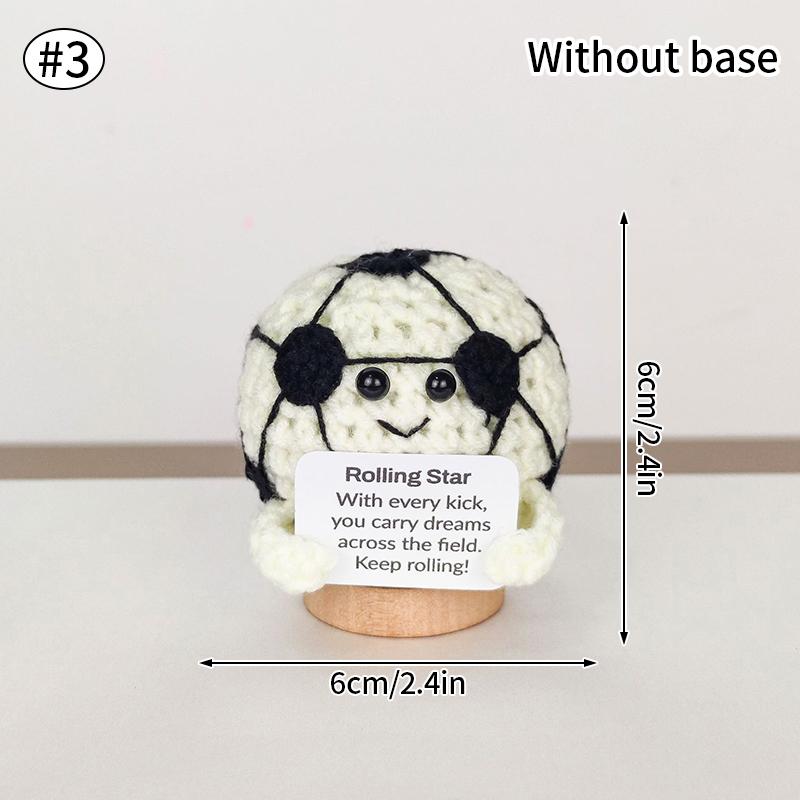 Positive Mini Animals Doll Crochet Bee Doll With Card Handmade Knitted Animals Inspirational Doll Thank You Gift For Women Men