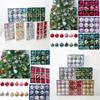 Cheerful 12/24pcs Christmas Tree Baubles Decorative Glitter Ornaments Set