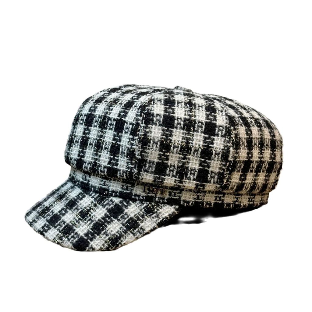 Модная шляпа для женщин Универсальная зимняя восьмиугольная шляпа для женщин с круглым лицом Весна и осень Теплая трендовая Корейский стиль Британский стиль