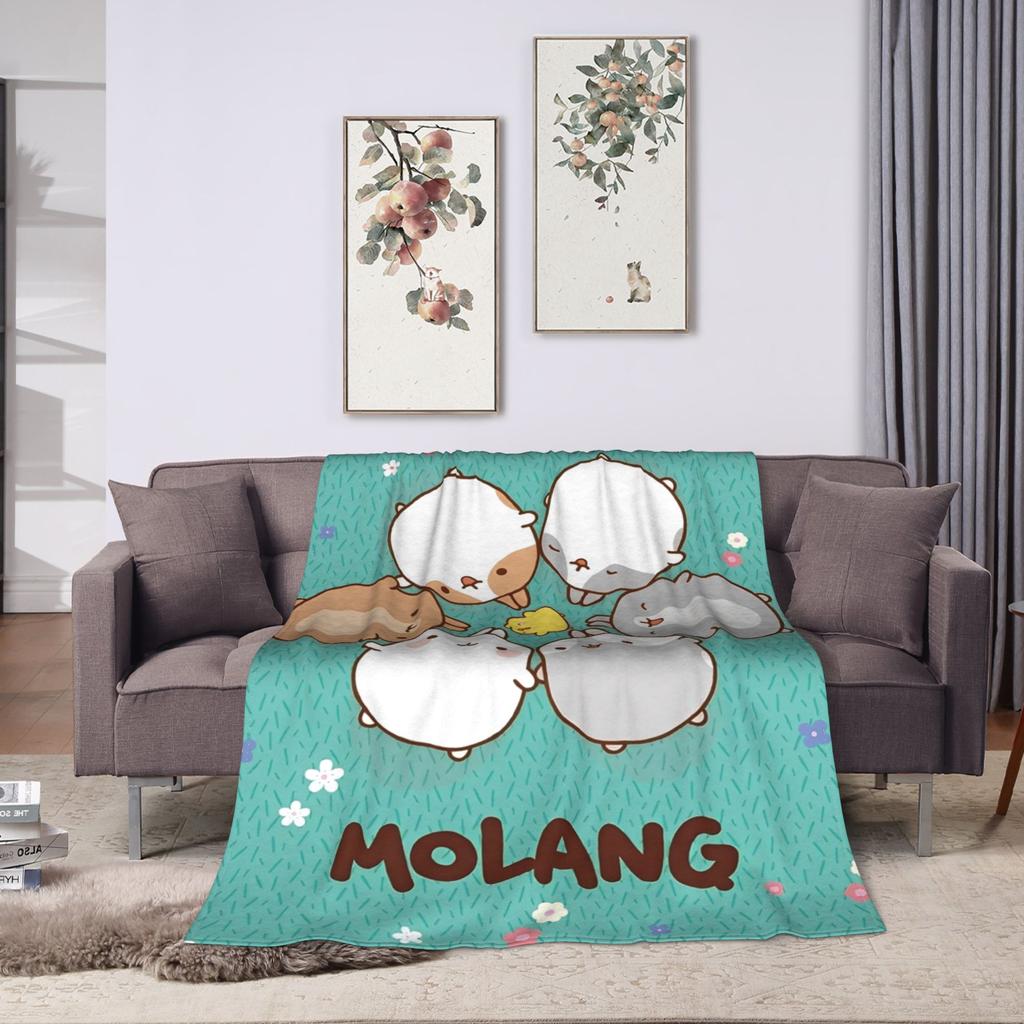 Cute Anime M-Molangs Blankets Velvet Spring/Autumn Multi-function Lightweight Thin Throw Blankets for Bedding Couch Bedspreads