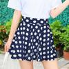 Women Spring Summer Dot Printed Skirt Soft Breathable Loose High Waist A-line Pleated Midi Dress Fashion Party Costume