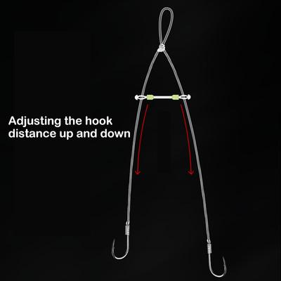 10 шт. двойной рыболовный крючок с фиксированным расстоянием, разделитель, соединитель для лески, рыболовный крючок, противозапутывающий бобы, силиконовые аксессуары для снастей