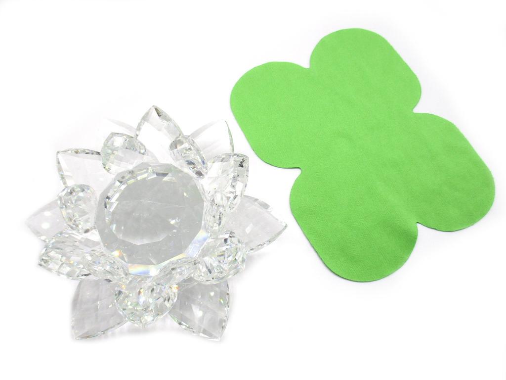 Lotus Flower Crystal Glass Figurine Interior Flower Lotus Feng Shui Good Luck Suncatcher (12cm)