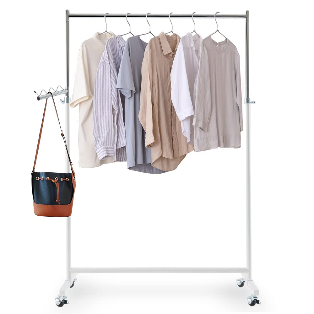 Iris Plaza Hanger Load Capacity Width 110 X Depth X Height Pipe 12 Level Rack, Single, 80kg, White, 43.5 110-179cm, Hanger, Adjustment, CW3001-95
