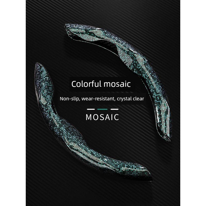 Car Steering Wheel Cover Ultra-Thin Luxury High end Colorful Mosaic Four Seasons Universal Non-Slip Card Handle Cover for Men and Women