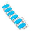 Natural Santa Rosa Turquoise Gemstone 925 Sterling Silver Bracelet7-8" E3v91