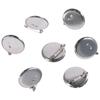 100pcs 30MM Flat Round Brooch Pin Silver Disc Blank Flat Trays Brooch Clasps Pin Disk Base Women