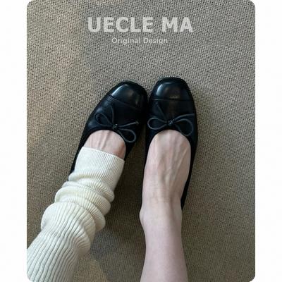 Супермягкая овчина~ натуральная кожа туфли-лодочки женские на плоской подошве нежные вечерние туфли с бантом балетки мягкая подошва туфли-яичницы