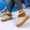Fashion Embroidery Fau Suede Platform Snow Boots for Women Thickened Lining Warm Winter Shoes Woman Thick Sole Slip On Ankle Boots 42
