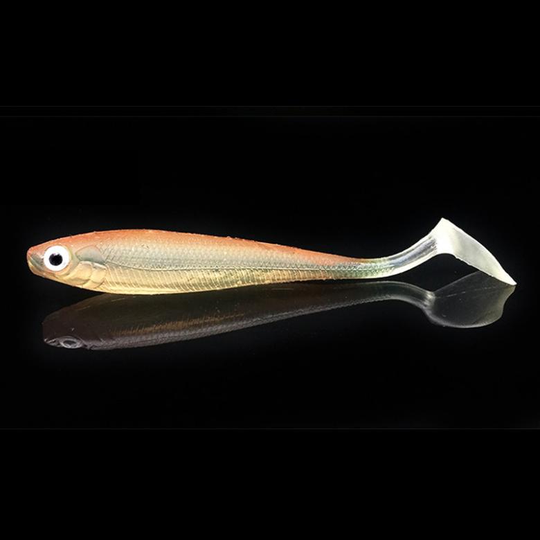 5 шт./лот, красочный воблер, мягкая приманка с Т-образным хвостом, 9 см, 5 г, задняя канавка, приманка для плавания, радуга, мягкие рыболовные приманки