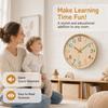Silent Teaching Kids Wall Clock 12 Inch Quartz Wall Clock Minimalist Wooden Wall Clock Dorm