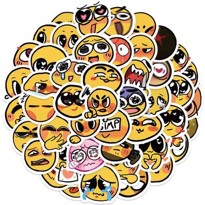Упаковка из 60 симпатичных желтых наклеек с выражением лица для блокнотов, стаканов с водой, шлемов и багажа