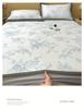Bed sheet style summer A-class mother and baby grade cool bean soft mat, double-sided jacquard ice bean cool mat three piece set