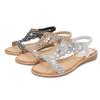 Spring New Style Bohemian Sandals Round Toe Flat Sandals for Women Rhinestone Large Size Women Sandals