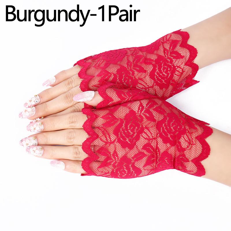 1 Pair Wedding Summer Lace Gloves Women Sun Protection Fingerless Gloves Bride Breathable MIT