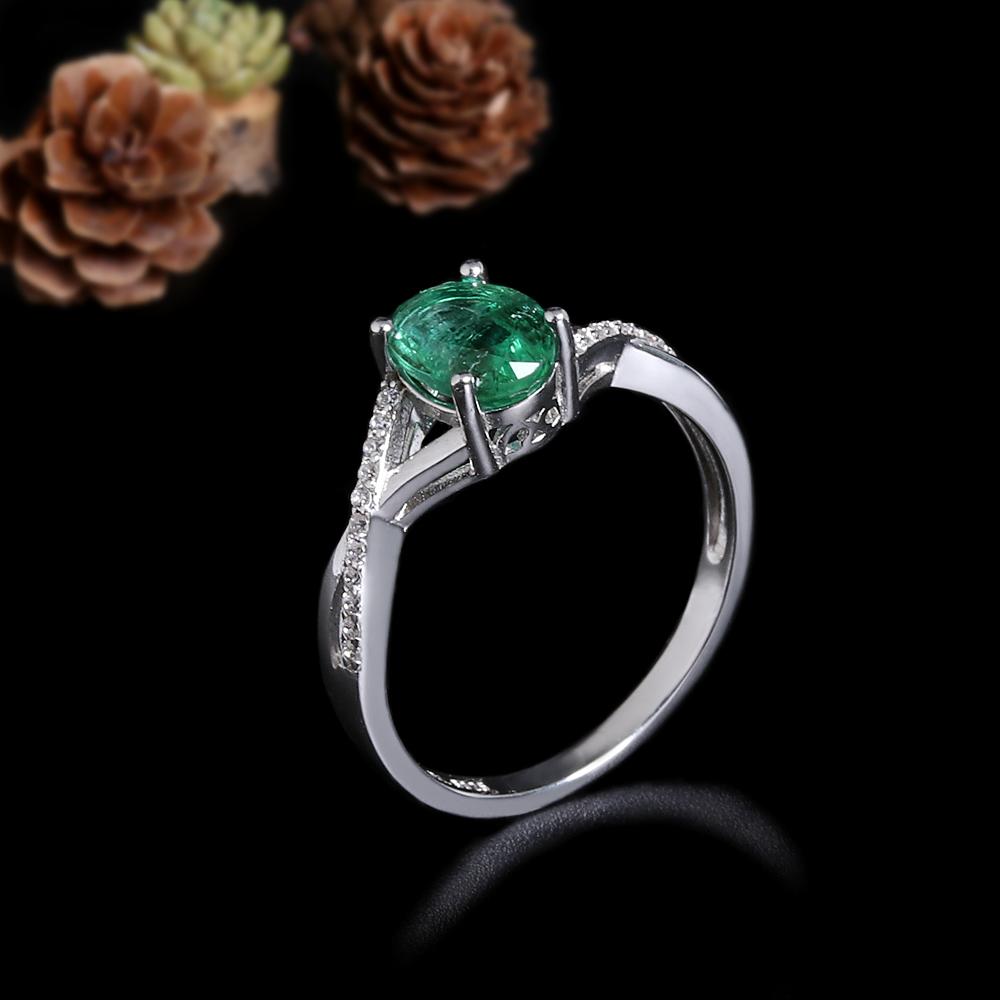 Элегантное и благородное кольцо из серебра 925 пробы с настоящим драгоценным камнем Натуральный изум изысканные украшения для женщин подарок на помолвку и годовщину