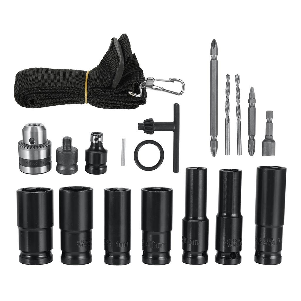 19 шт., набор электрических ударных гайковертов с шестигранной головкой, комплект переходников для сверлильного патрона, набор адаптеров для электрических дрелей, отверток