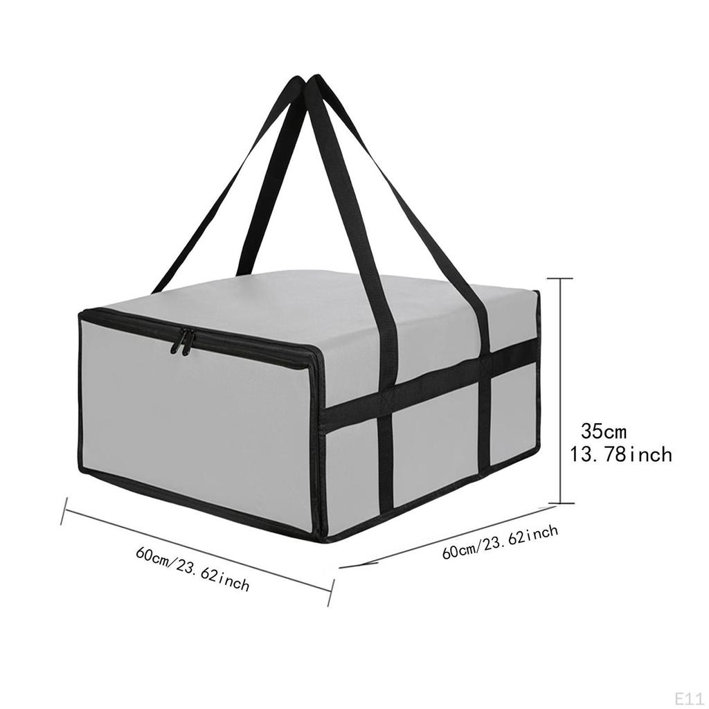 Сумка-термоизолятор для доставки пиццы с двойными ручками, большой вместимости, многоразовая, полностью термоизолированная для дома