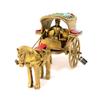 Gemstone Work Brass Horse Cart Replica Decor Showpiece, Standard, Multicolored, Pack of 1