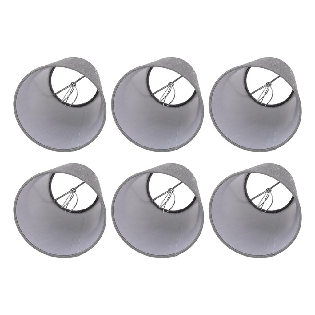 6 Pcs Cloth Lamp Shade Good Light Transmission E14 Candle Bulb Lamp Cover Classic Fabric Lampshade for Bedroom