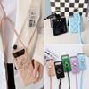 Ring Holder Crossbody Strap Case For Samsung Galaxy Z Flip 3 Flip 4 Z Flip 5 5G Cover Fashion Lattice Necklace Lanyard Rope Leather Bag