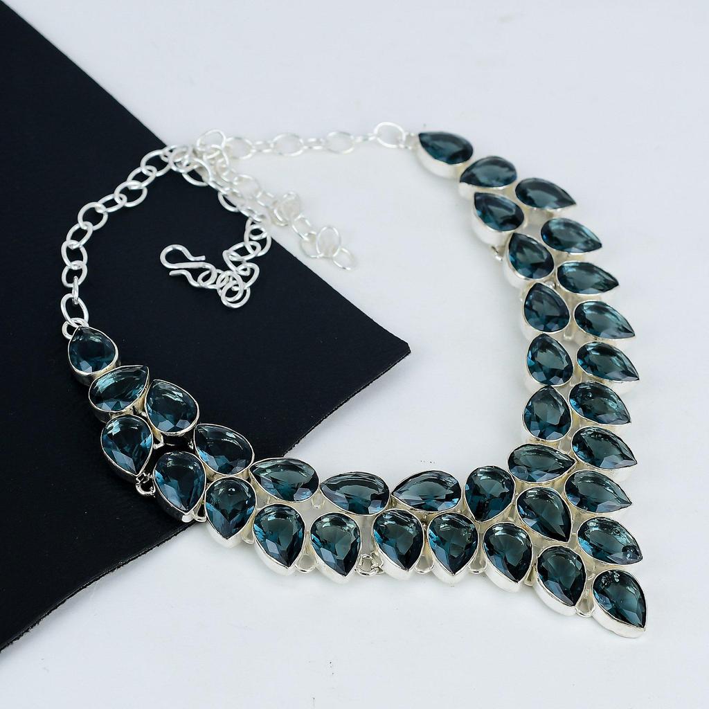 Красивое ожерелье из серебра 925 пробы с драгоценным камнем индоколит, серебряное ожерелье с индоколитом для жены, ожерелье унисекс, подарок на день рождения для любимой