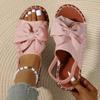Fashion Women Slippers Summer 2025 Platform Wedges Low Heels Bow Tie Peep Toe Fashion Sandals Beach Outdoor Ladies Shoes Slides Women