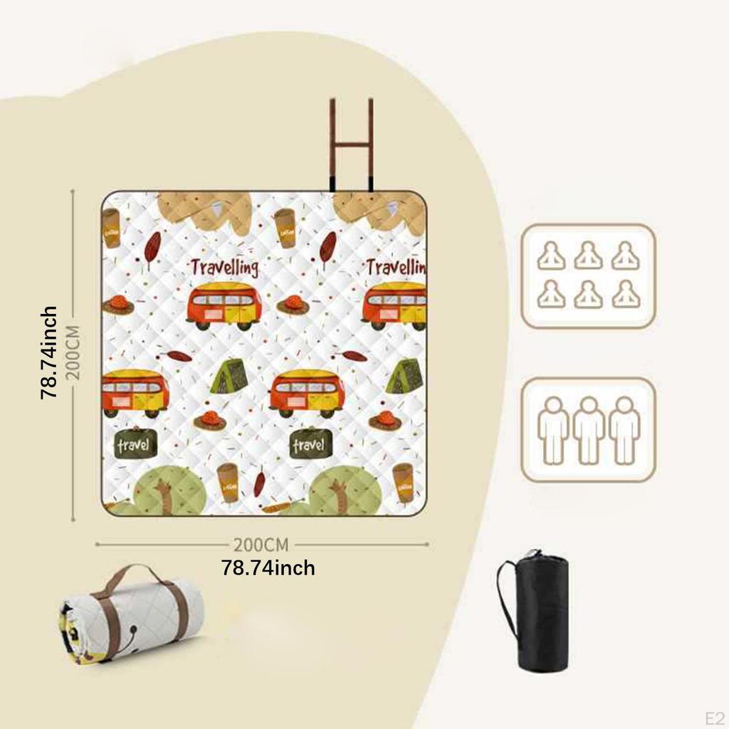 Одеяло для пикника Пляжный коврик Портативный Универсальный 2МХ2М Водостойкий Кемпинг Складной для Путешествий