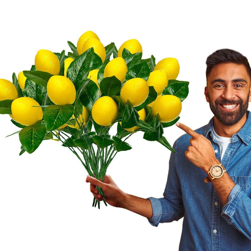 Handmade Artificial Lemon Branches DIY Fake Plants Simulation Lemon Fruit Wedding Party Supplies