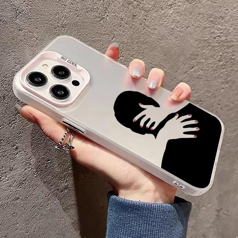 Art Hug Sexy Silhouettes Phone Case For iPhone 15 13 12 11 14 Pro Max Mini XR XS 7 8 Plus SE Plating Matte Lens Protection Cover