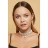 Women's Pearl Model Zircon Stone Diamond Silver Necklace Choker Evening Dress Wedding Engagement Bridal Collar Choker
