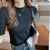 Women's Slim Fit Modal T-Shirt: Round Neck Five-Point Sleeve for Spring & Autumn