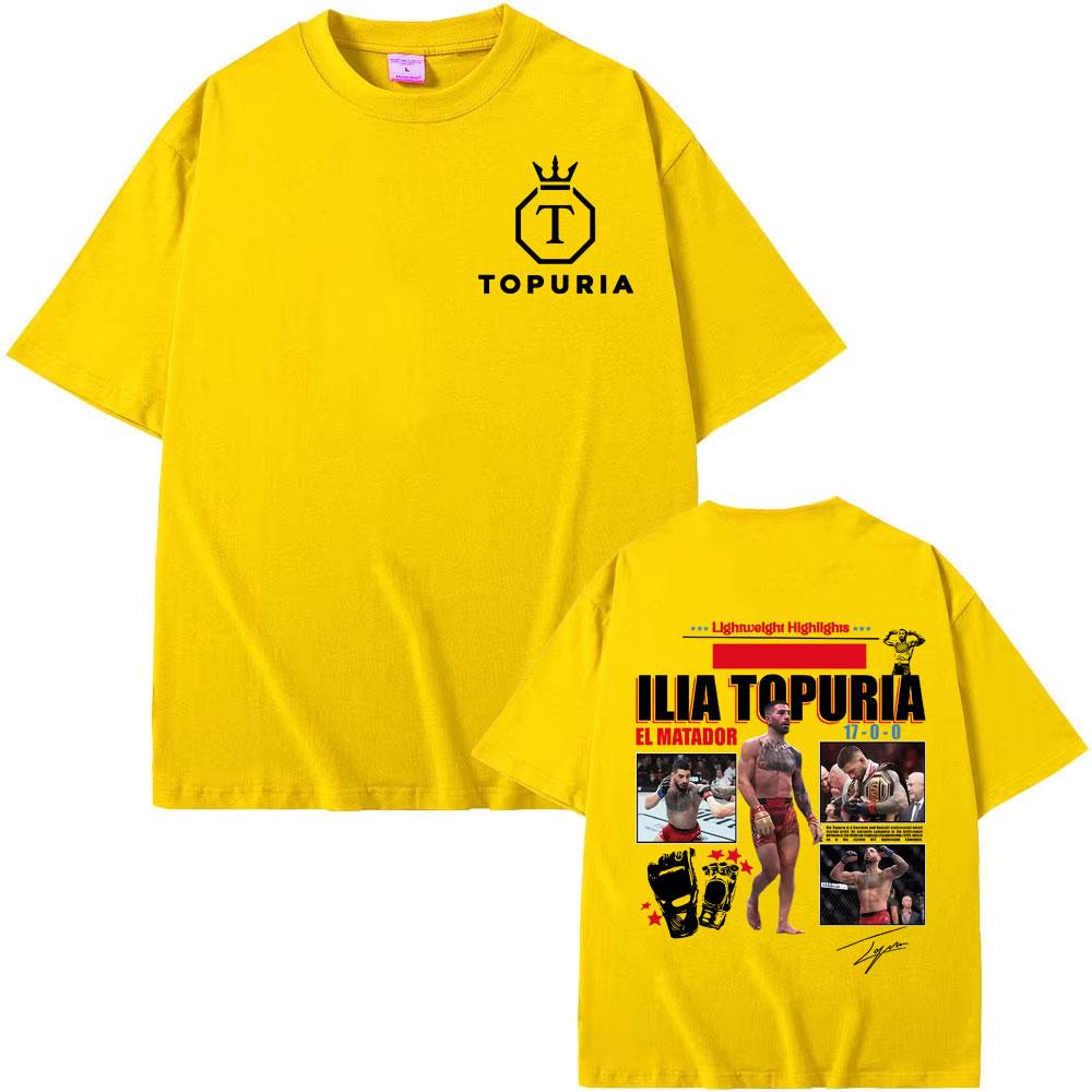 Ограниченный выпуск El Matador Ilia Topuria Печатные футболки Мужская одежда Мода Винтаж Классический Оверсайз Футболка Мужчина Повседневная Свободная футболка