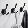 Tuqiu Robe Hook Clothes Hook Black Clothes Rack Hanger Towel Hanger SS Material Kitchen Hook Door Hanger Nial Free