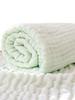 Ibul Baby Bath Bamboo 105x110cm Towel, Fiber, 6-Layer Gauze, [Border/Green]