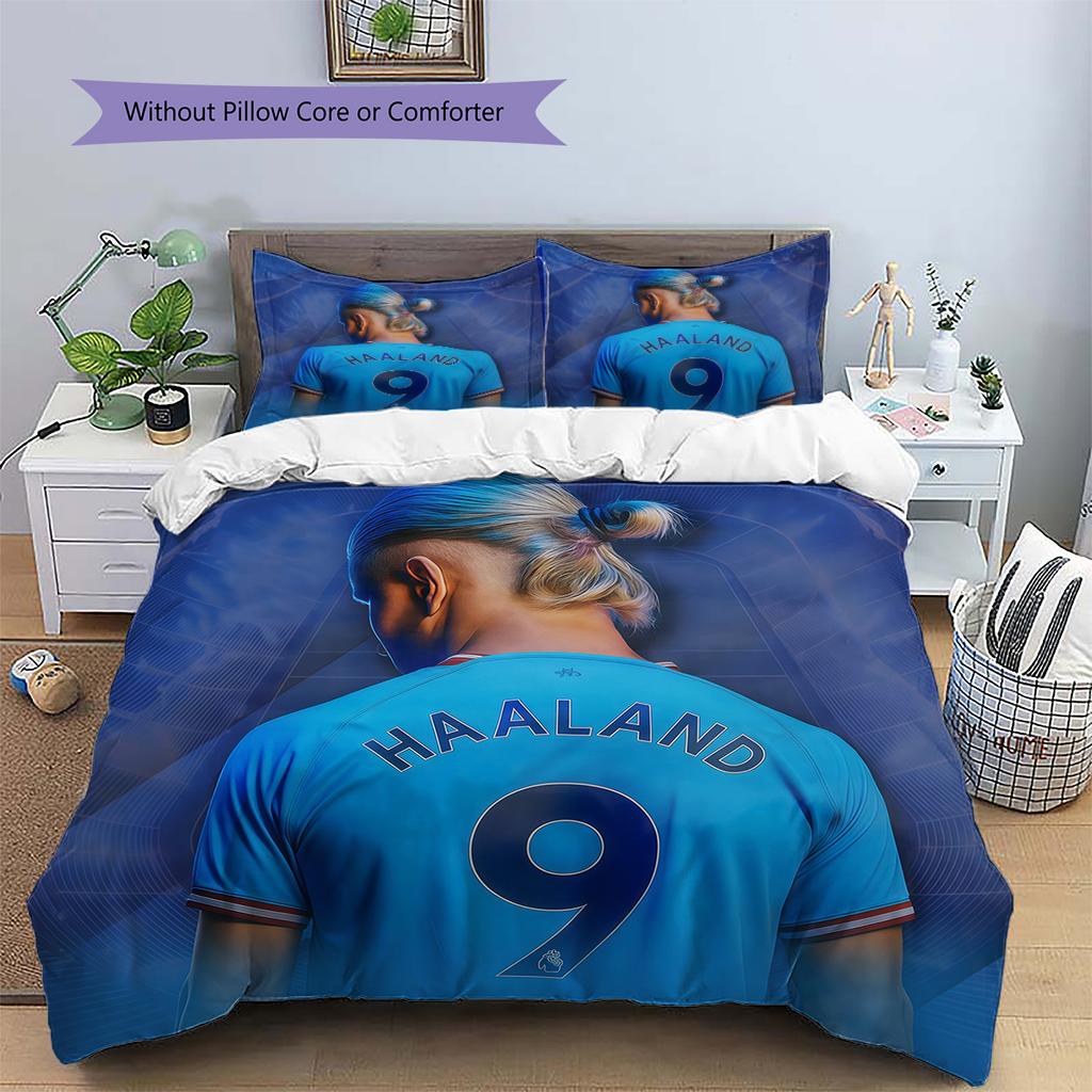 Haaland Pattern Bedding Quilt Set Home Decoration Gift (1 * duvet cover + 2 * pillowcase without core)