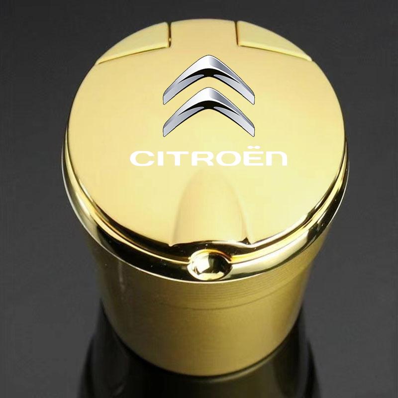 Car Ashtray LED Alloy Ash Tray Portable Smokeless Flame Retardant For Citroen C3 C4 X7 Xsara Picasso Crosser C-ELYSEE JUMPY NEMO