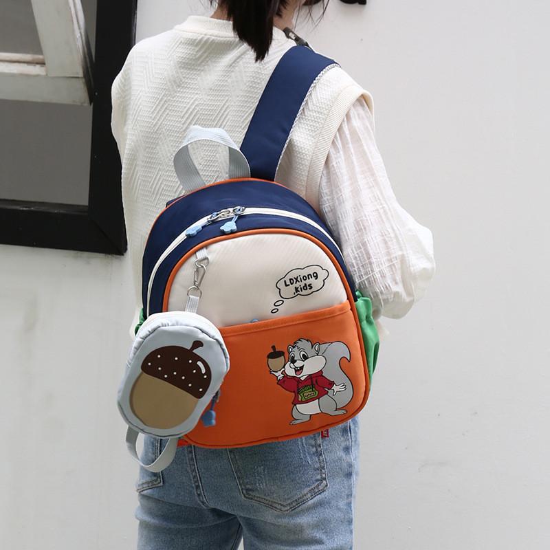 New Colorful Children's Backpack Cute Dual Color Kindergarten Bag With Breathable Design