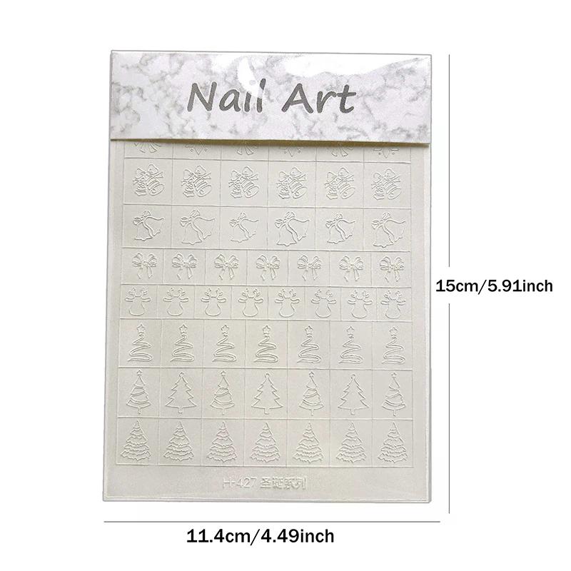 Airbrush Stencil For Nails Winter Snowflake Snow Tree Christmas Decors Hollow Nail Stickers Airbrush French Manicure Tips