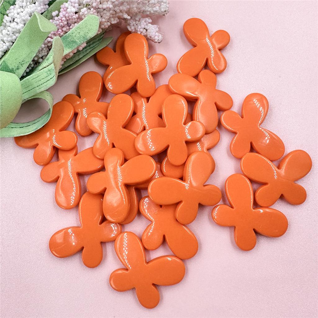 Высококачественные акриловые серьги-бусины для самостоятельного изготовления, аксессуары для телефонной цепочки, 20 шт., бусины ручной работы, кремовые бусины-бабочки, макароны 21,5 x 29,2 мм