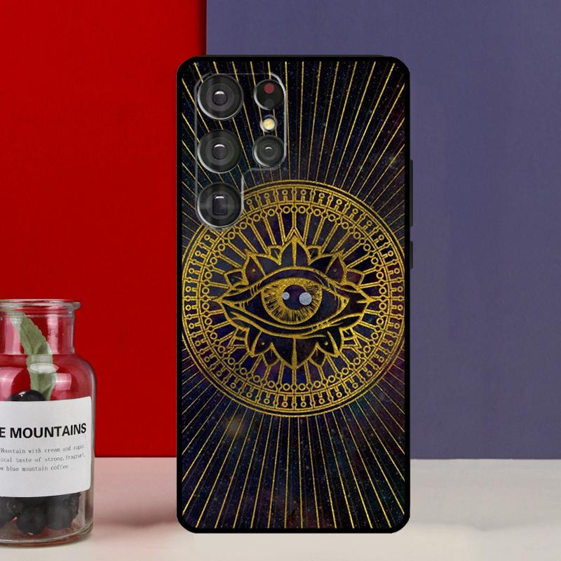 Чехол Funda с символом Глаз Пирамиды для Samsung Galaxy S25 Ultra S9 S10 S20 S21 FE S22 S23 Plus S24 Ultra