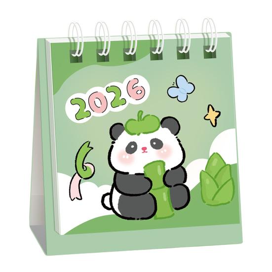 Мини настольный календарь на 2026 год Каваи Дельфин Медведь Кот Изображения Офисный декор со спиральным переплетом
