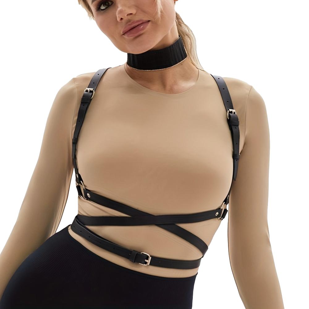 Женский модный ремень из искусственной кожи с шипами, декоративный ремень, регулируемый ремень, фетиш-костюм, нижнее белье для бондажа, нижнее белье для бондажа