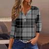 Women's T Shirt Tee Printed Button 3/4 Sleeve Tunic Daily Weekend Fashion Basic V- Neck Regular Top