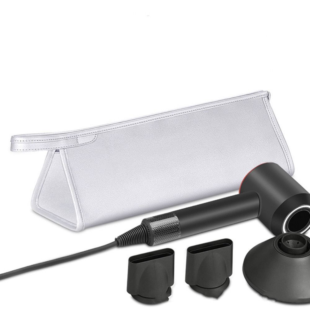 PU Leather Hair Dryer Storage Bag Waterproof Large Capacity Travel Storage Bag Durable Dustproof Portable Travel Case