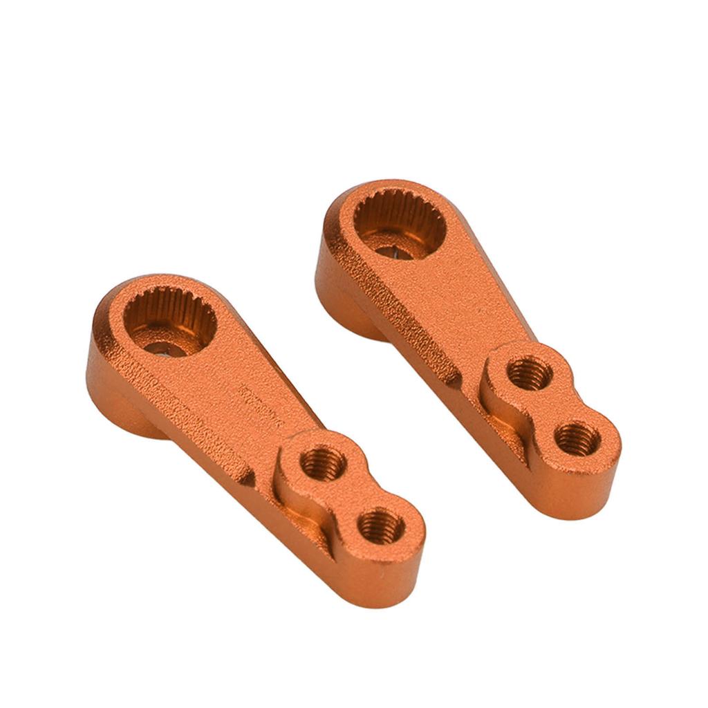 1 Pair RC 25T Metal Servo Arm Aluminium Alloy Servo Steering Arm for 1 8 1 10 Remote Control Car Orange