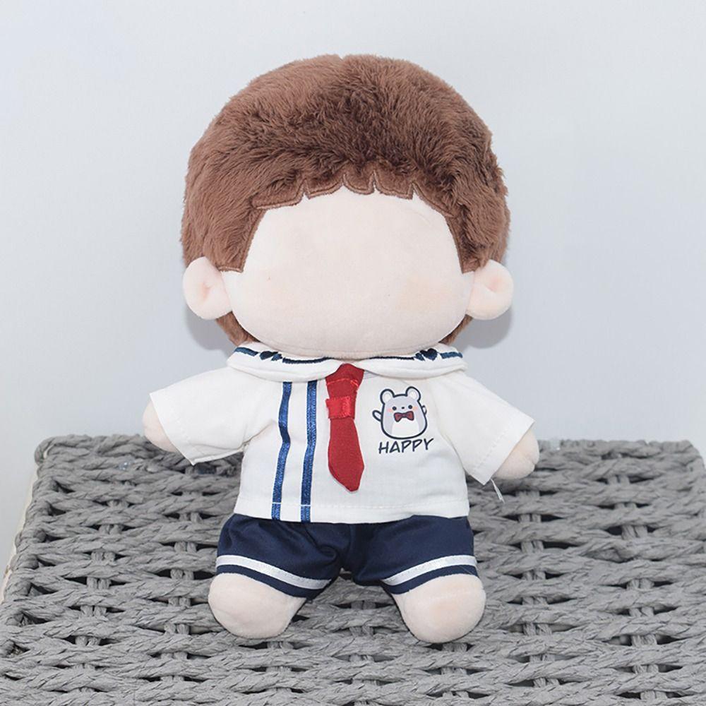 Одежда для куклы 10/20 см, белая и темно-синяя блузка, костюм с юбкой, подарочный комплект, рубашка, брюки, хлопковая мягкая кукла