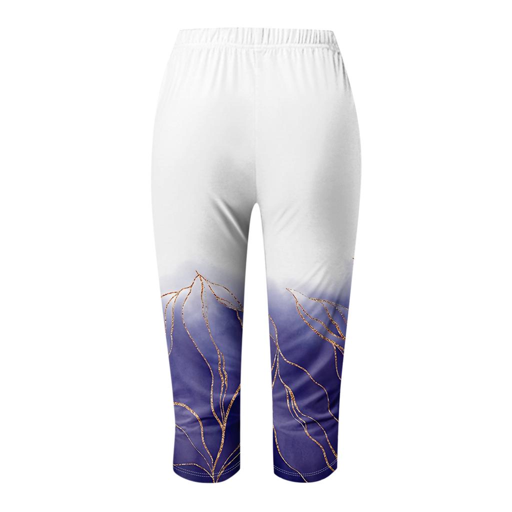 Женские модные повседневные брюки с верхним дном, винтажные брюки с цветочным принтом, седьмые брюки