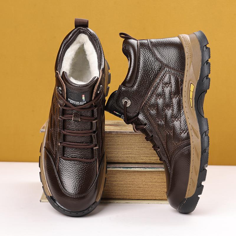 Качественная резиновая противоскользящая износостойкая подошва, уличная повседневная обувь, бренд, мужская универсальная кожаная обувь, модная обувь для хайкинга и спорта